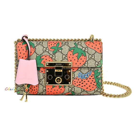 Gucci Handbags - Gucci GG Supreme Strawberry Small Shoulder Bag